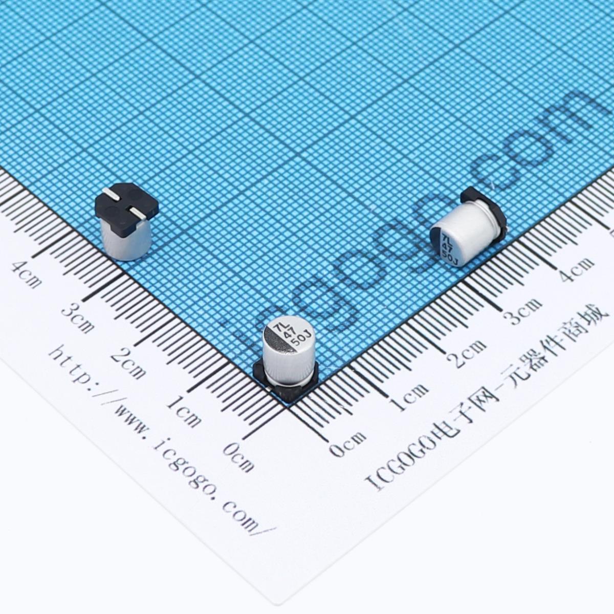 立隆LeLon 贴片电解电容 50V 47UF φ 6.3*7.7mm VEJ470M1HTR-0607 ±20% VEJ 高密度PCB设计