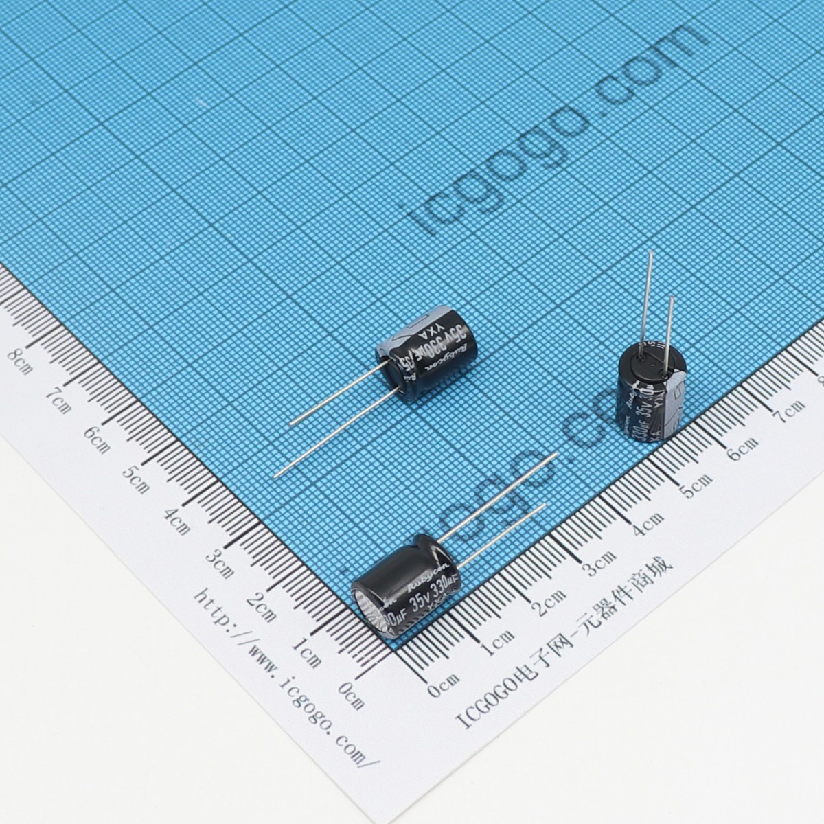 红宝石 直插铝电解电容 35V 330UF φ 10X12.5mm RUBYCON 35YXA330M-10X12.5 YXA 标准品 ±20%